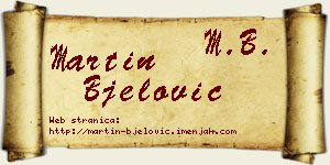 Martin Bjelović vizit kartica